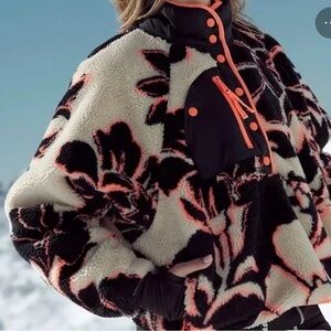 FP Movement by Free People Black and Cream Teddy Jacket